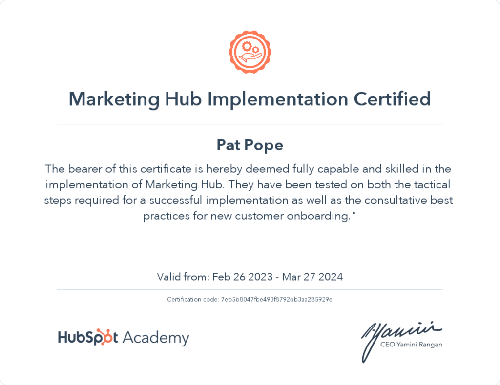 Marketing Hub Implementation