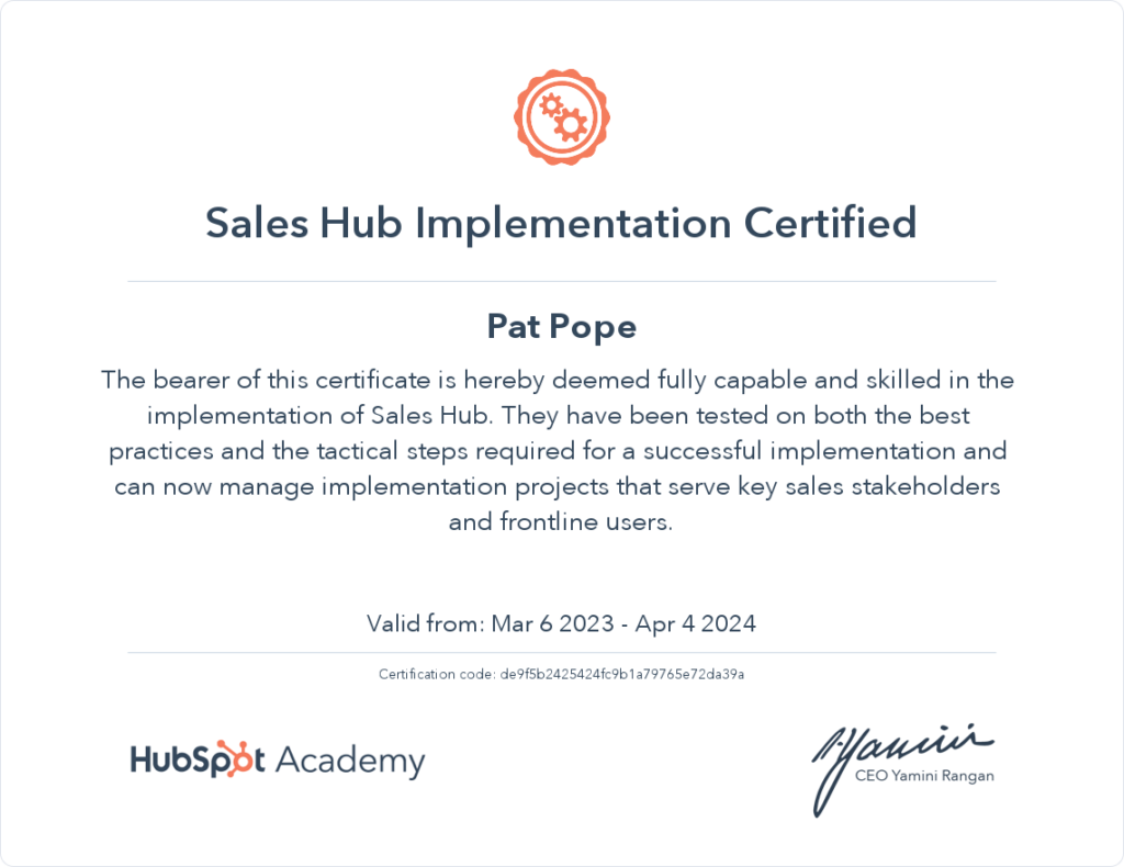 Sales Hub Implementation